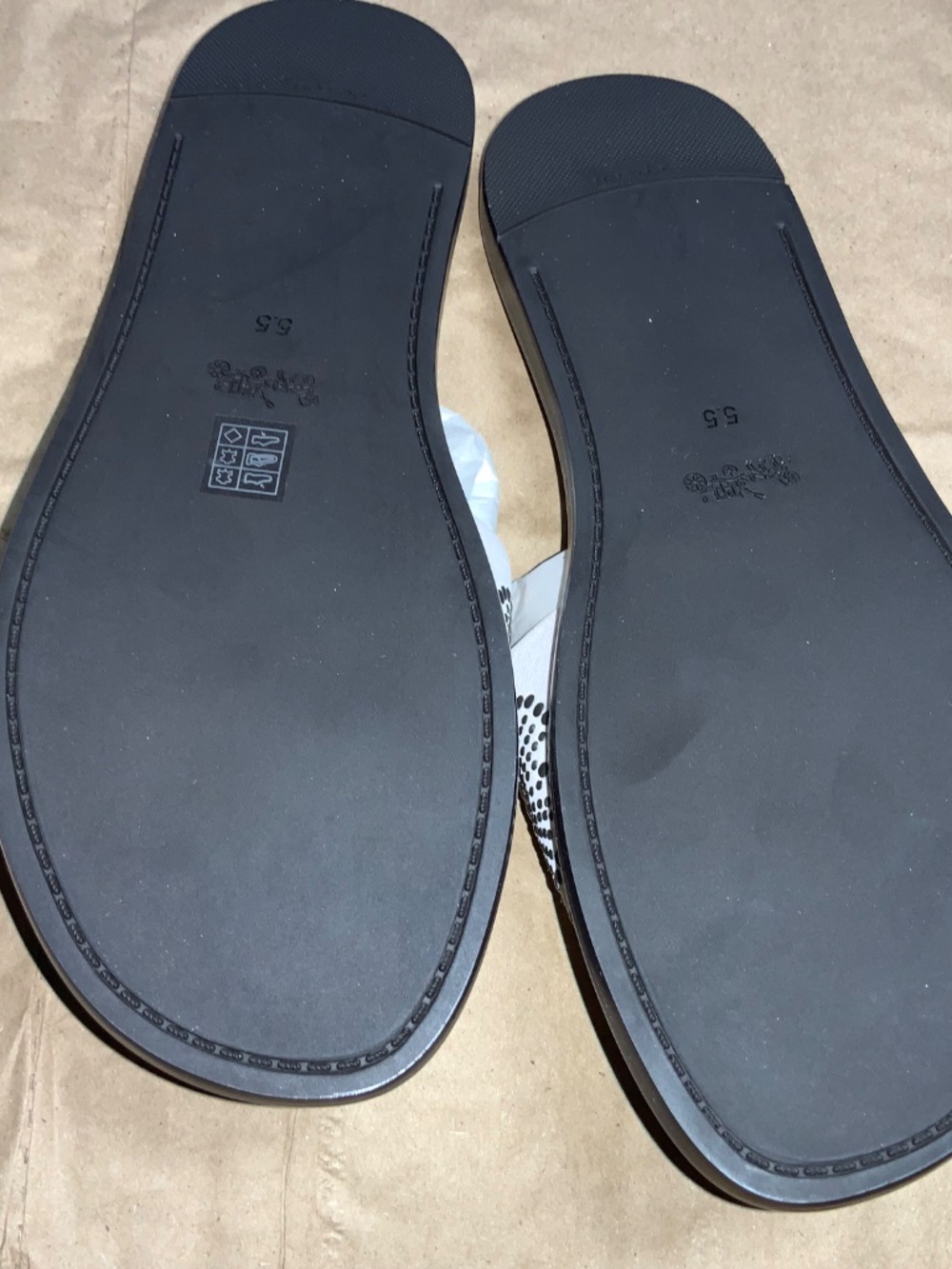 Coach Rivet Tea Rose Slide Sandals Sz 5.5 in Chalk - Picture 2 of 4